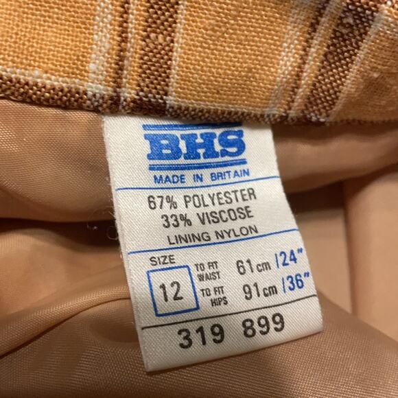 60s British plaid midi skirt Vtg - Picture 3 of 5